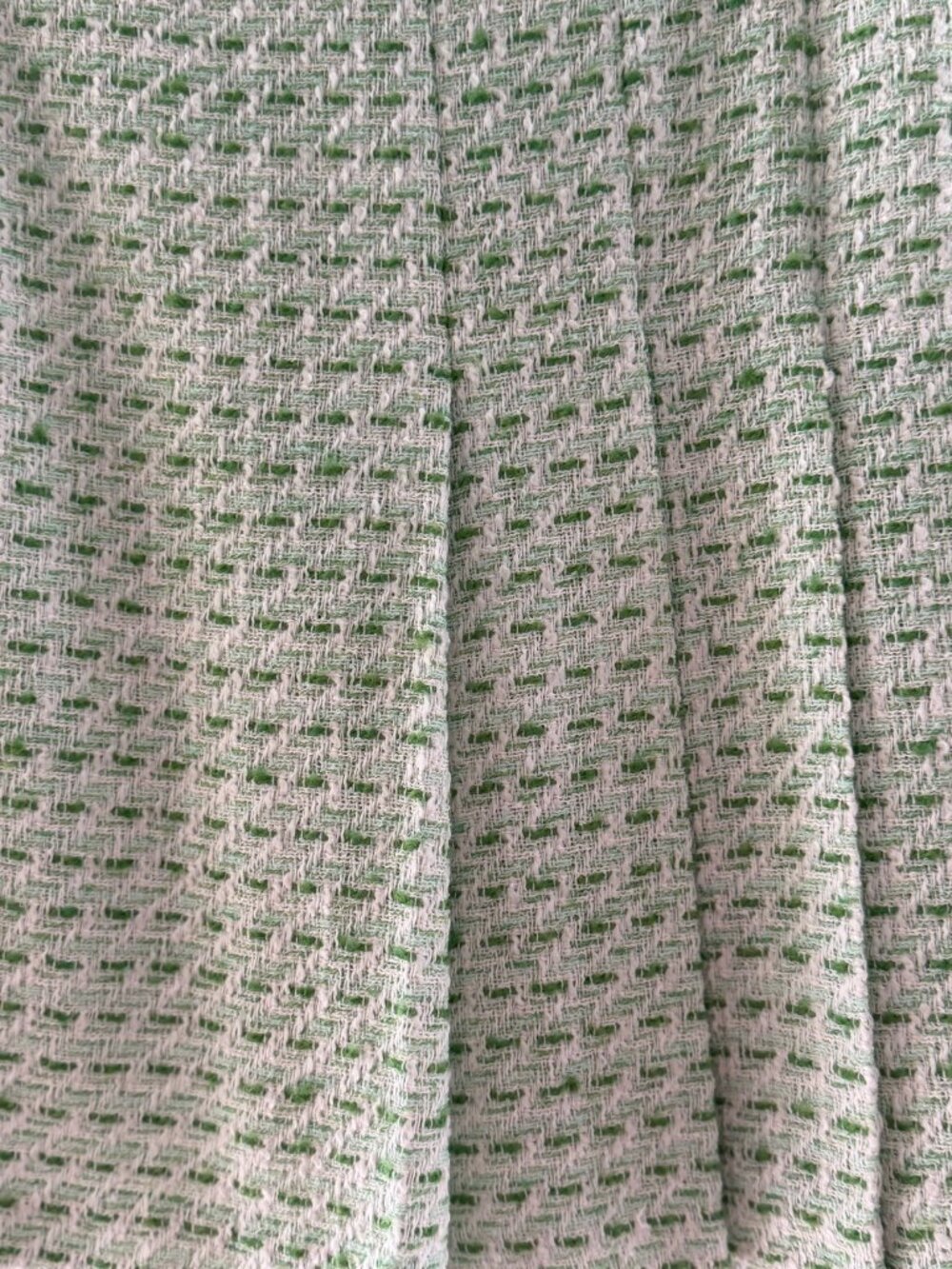 NWT Zara Green & White Tweed Pleated Mini Skirt - Size XS - Picture 3 of 10
